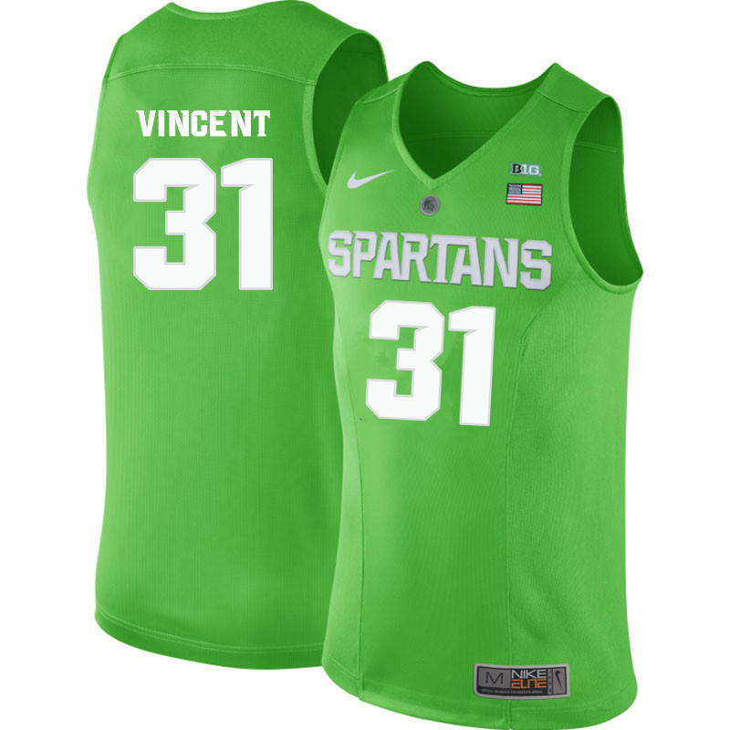 Men Michigan State Spartans #31 Jay Vincent NCAA Nike Authentic Green College Stitched Basketball Jersey PF41C47IQ